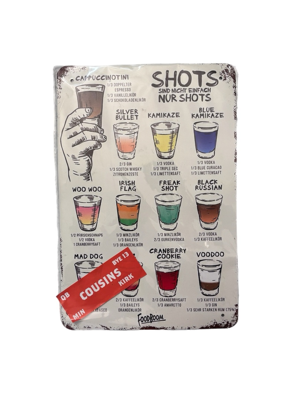 Tin Sign Cocktail Recipe Wall Art